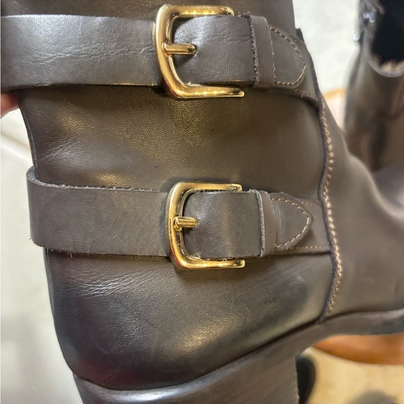 Elegant Women's Brown Ankle Boots with Buckle Detail - Picture 6 of 16